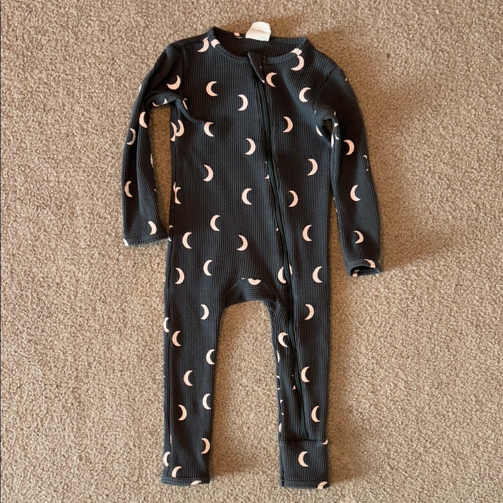 SpearmintLOVE Organic Waffle Romper - Moon